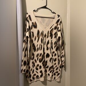 🔴SOLD 🔴Leopard Print Knit Sweater dress